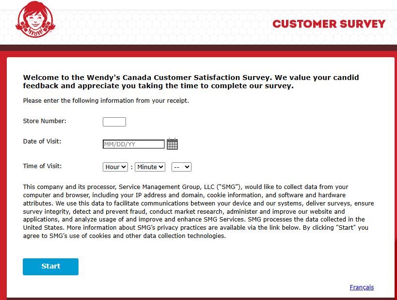 TalktoWendys survey Canada
