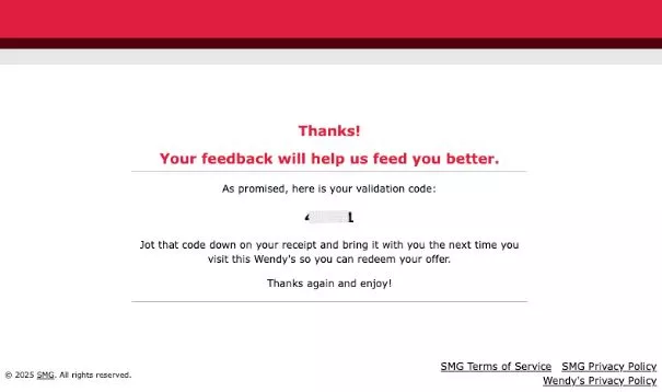 TalkToWendys Survey Rewards